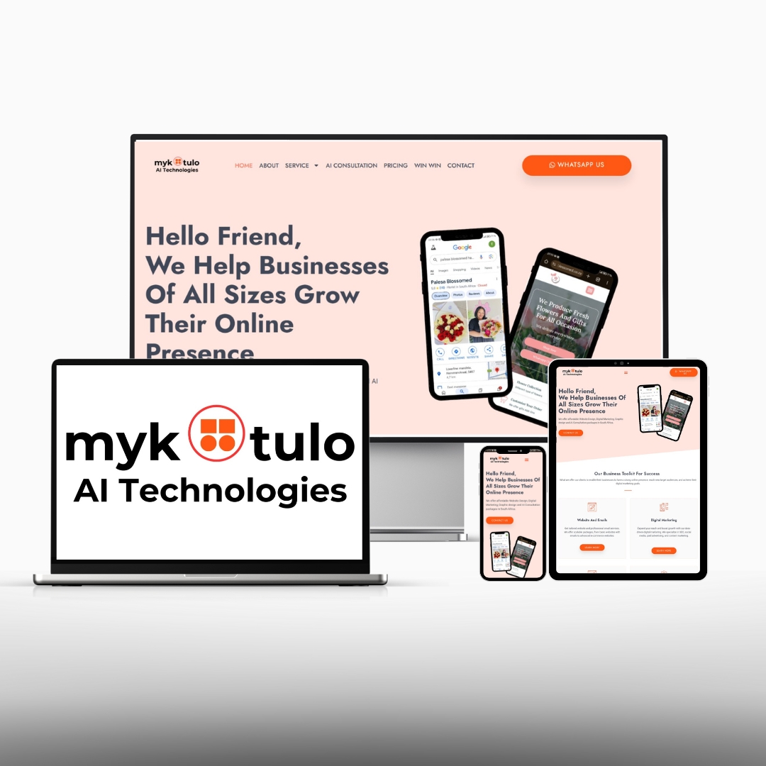 Mykotulo Website Design, Digital Marketing, Graphic design and AI Consultation packages.